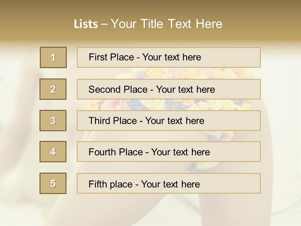 Shorts Posing Tenderness PowerPoint Template