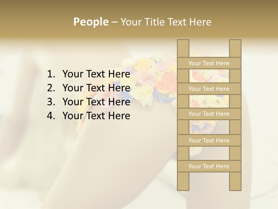 Shorts Posing Tenderness PowerPoint Template