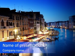 Blue Rialto Sea PowerPoint Template