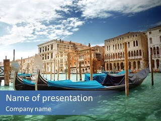 Boat Gondolier Architecture PowerPoint Template