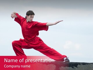 Man Movement Fighter PowerPoint Template