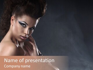 Caucasian Lady Young PowerPoint Template