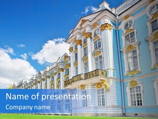 Blue Aristocratic Catherine PowerPoint Template