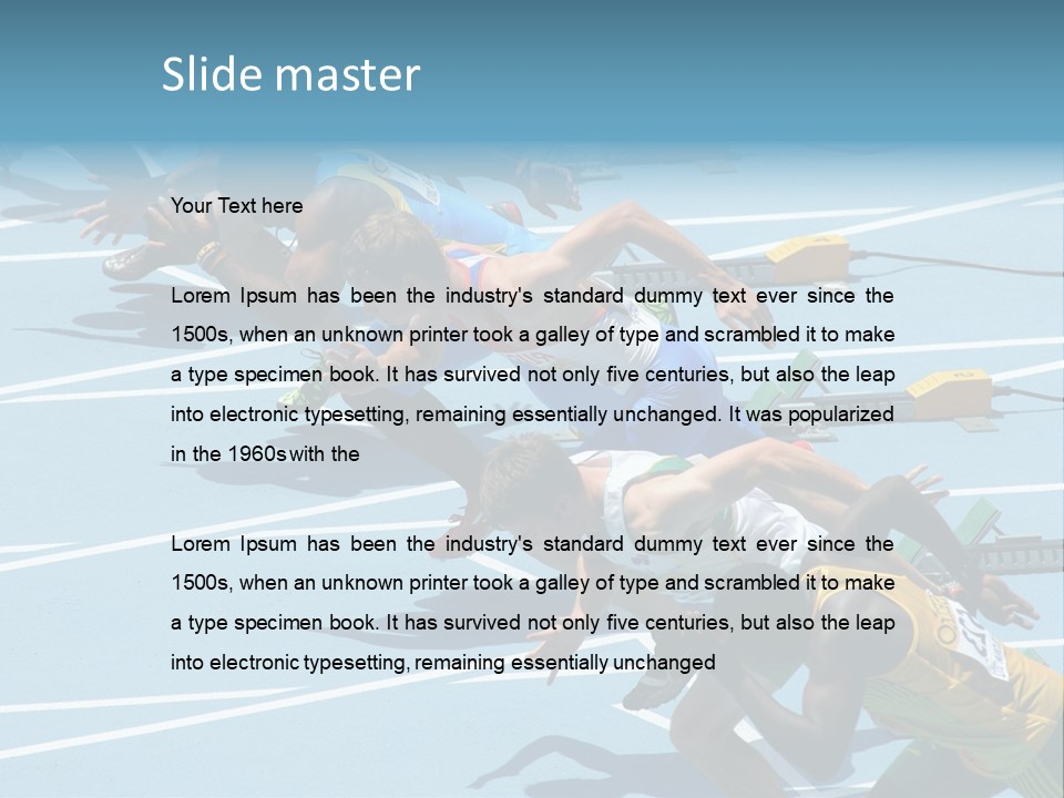 Blue Start Runner PowerPoint Template