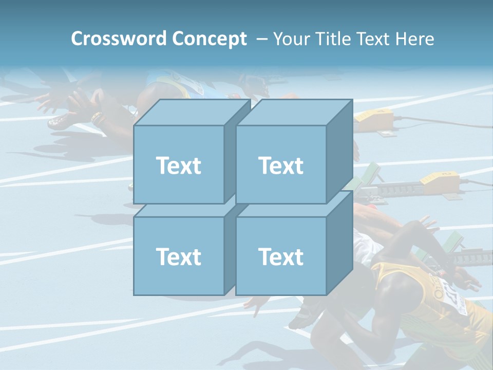 Blue Start Runner PowerPoint Template