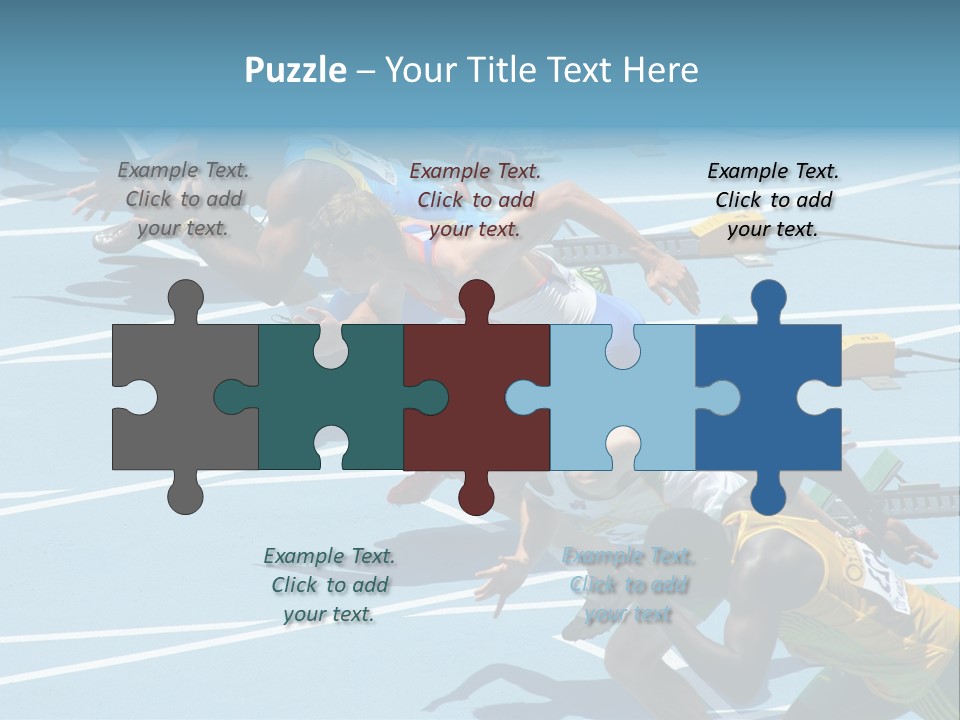 Blue Start Runner PowerPoint Template