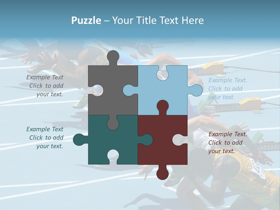 Blue Start Runner PowerPoint Template