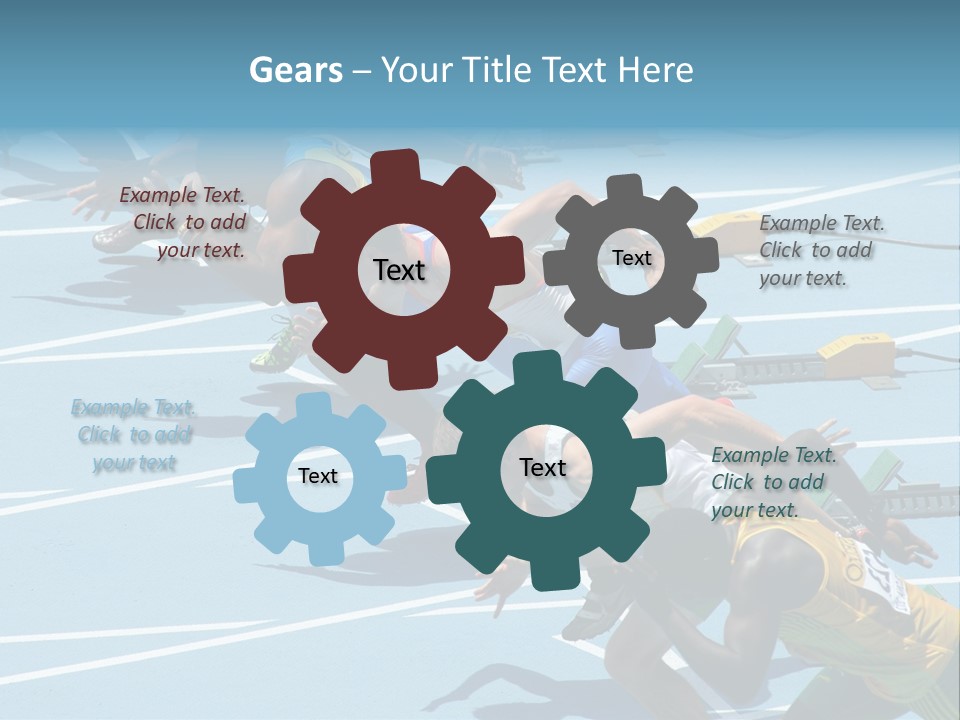 Blue Start Runner PowerPoint Template