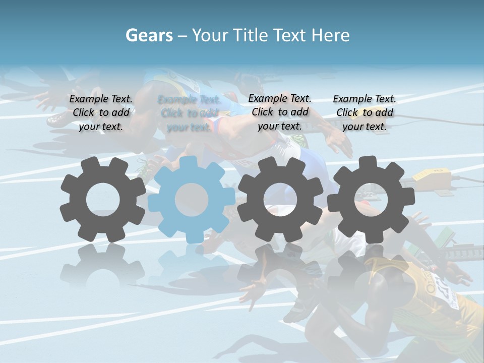 Blue Start Runner PowerPoint Template