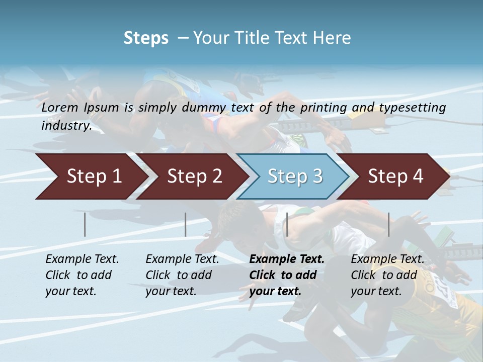 Blue Start Runner PowerPoint Template
