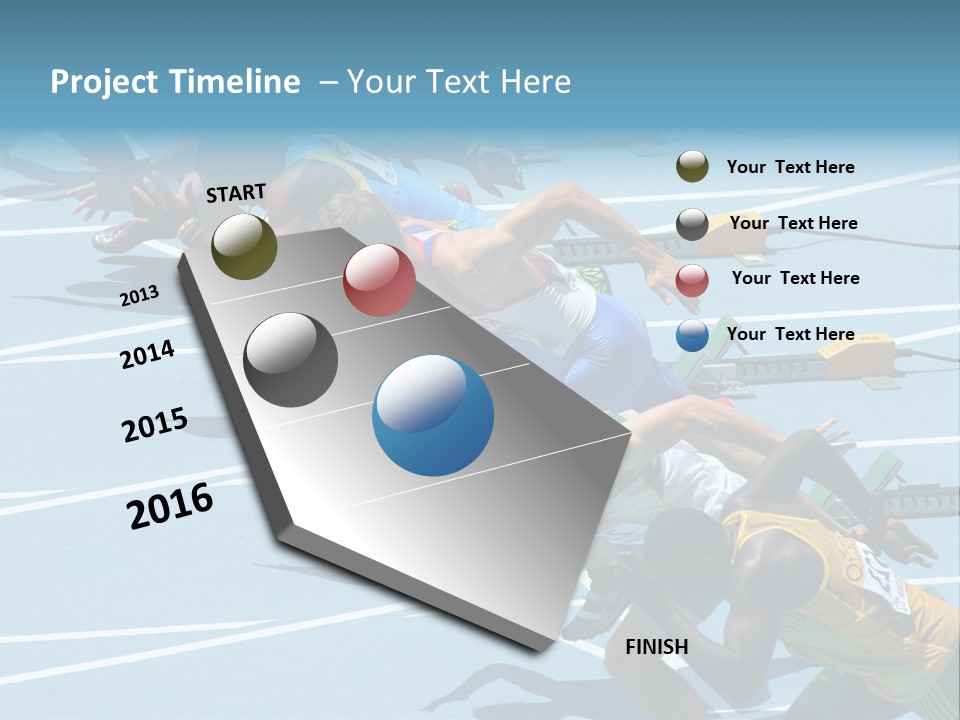 Blue Start Runner PowerPoint Template