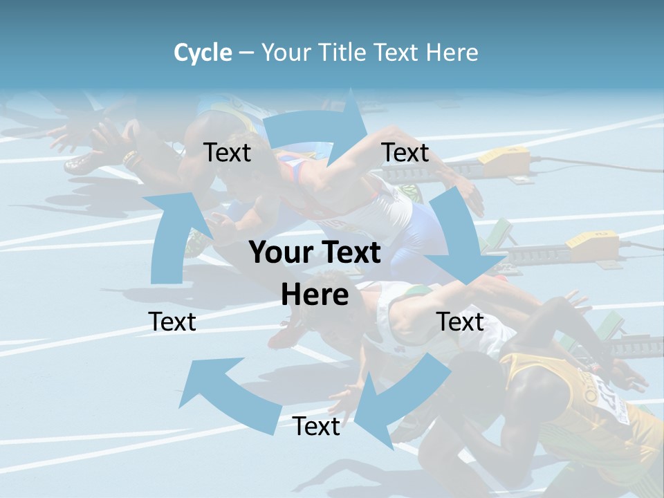 Blue Start Runner PowerPoint Template