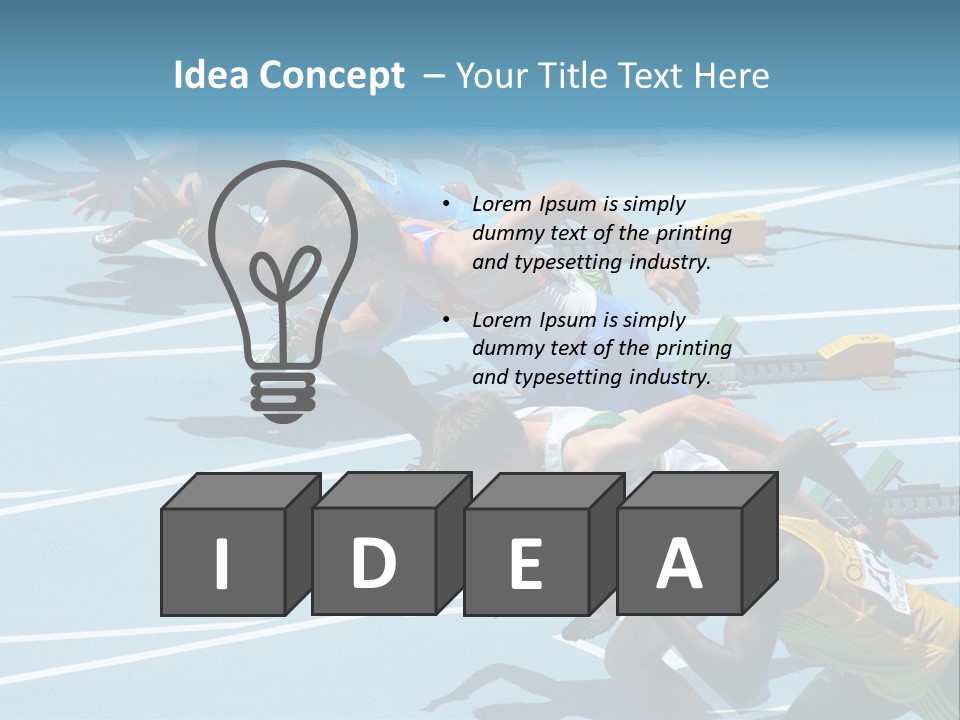 Blue Start Runner PowerPoint Template