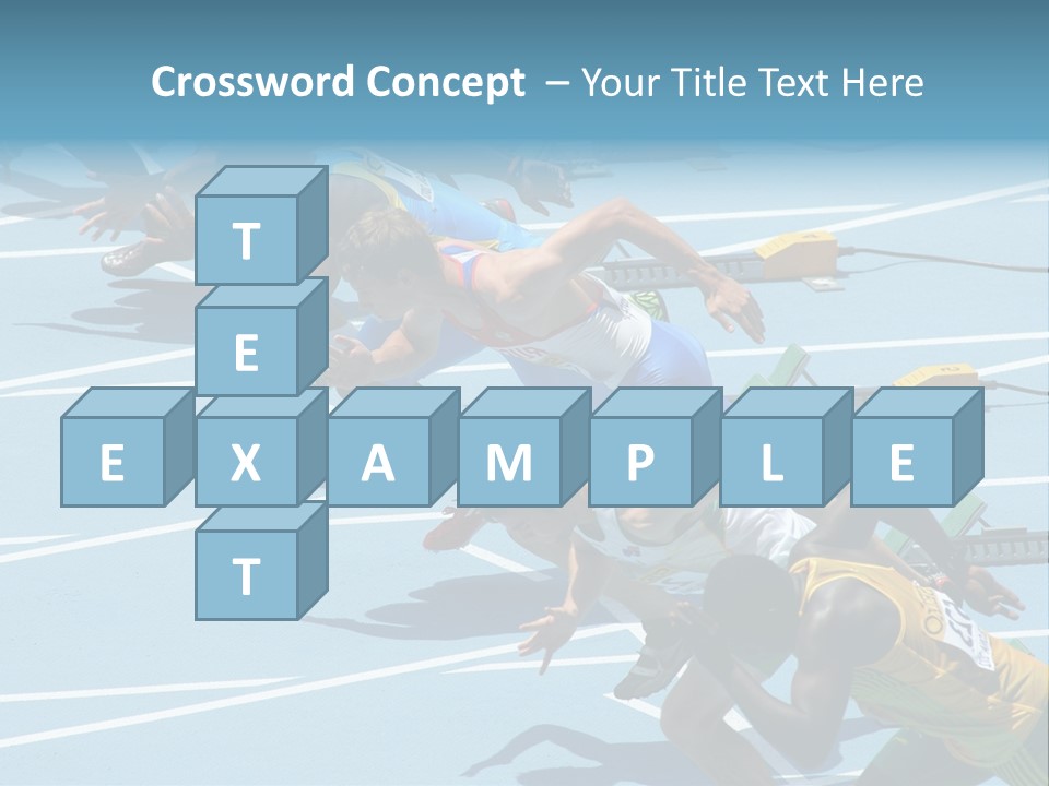 Blue Start Runner PowerPoint Template