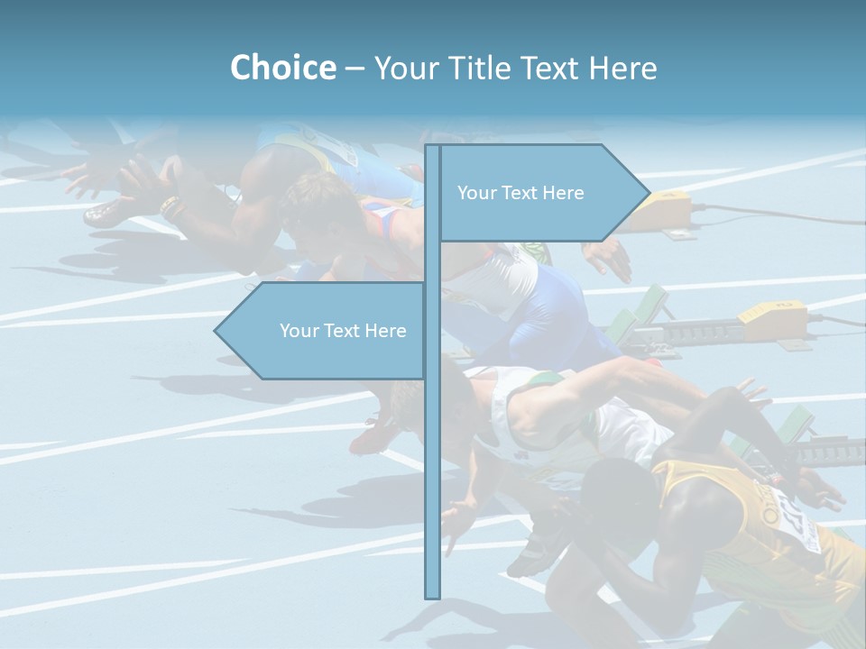 Blue Start Runner PowerPoint Template