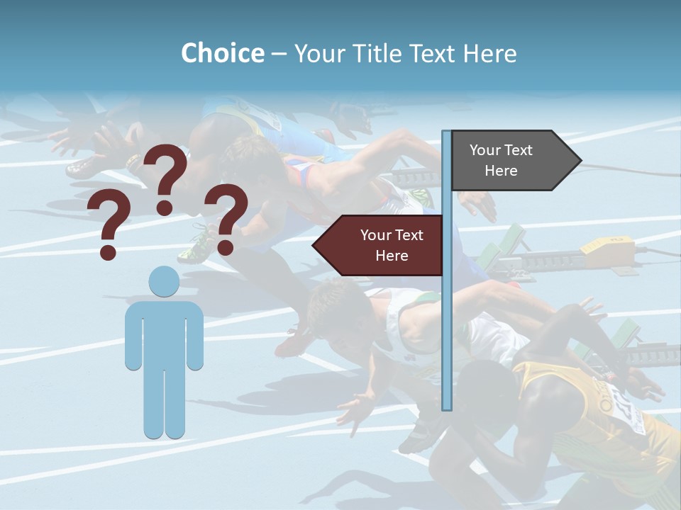 Blue Start Runner PowerPoint Template