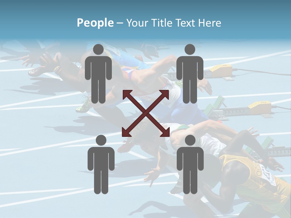 Blue Start Runner PowerPoint Template