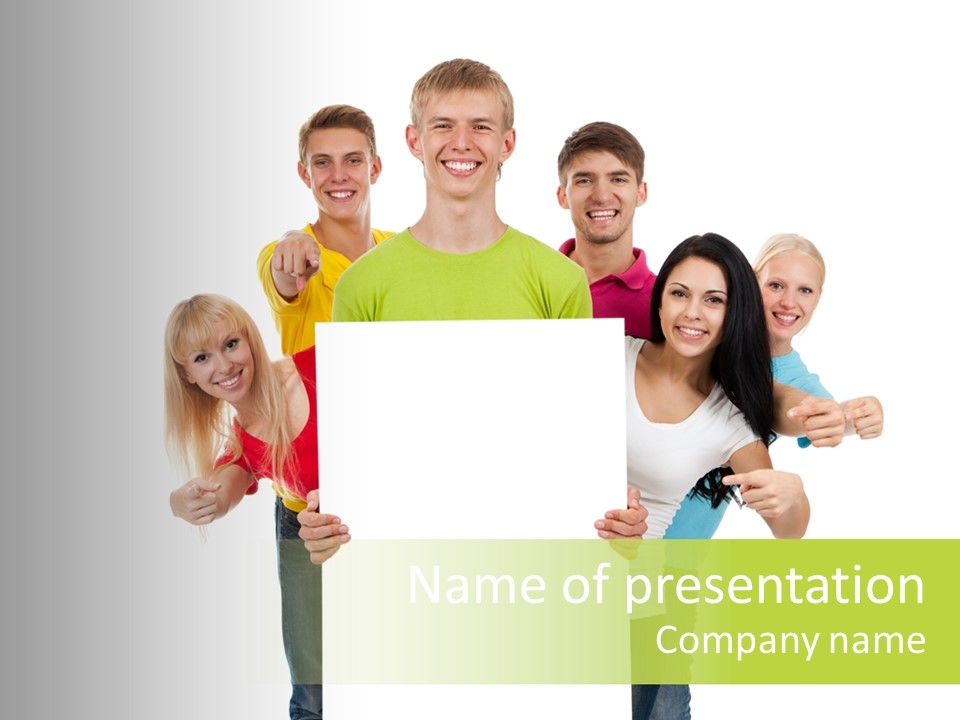 Finger Men Showing PowerPoint Template