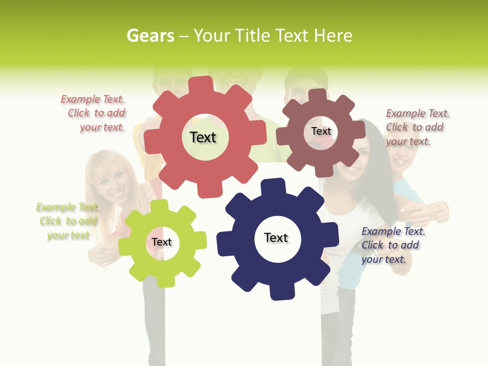 Finger Men Showing PowerPoint Template