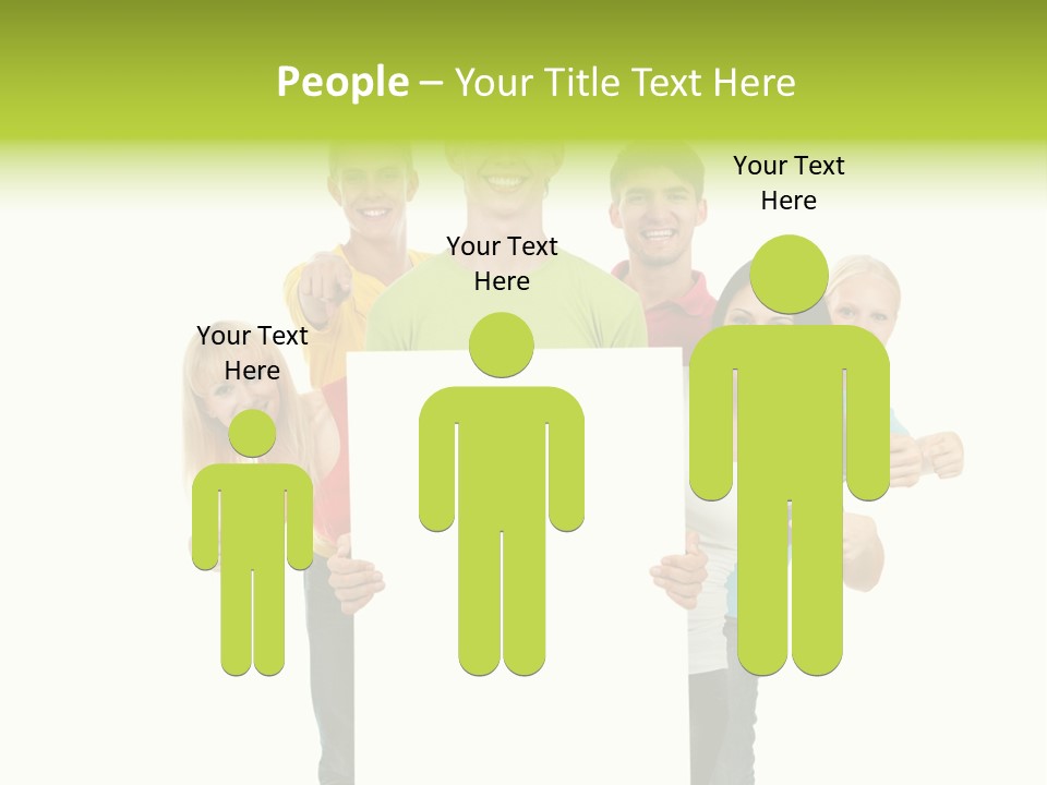 Finger Men Showing PowerPoint Template