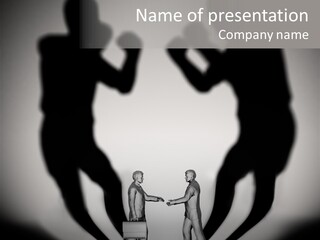 Dialog Illustration Handshake PowerPoint Template