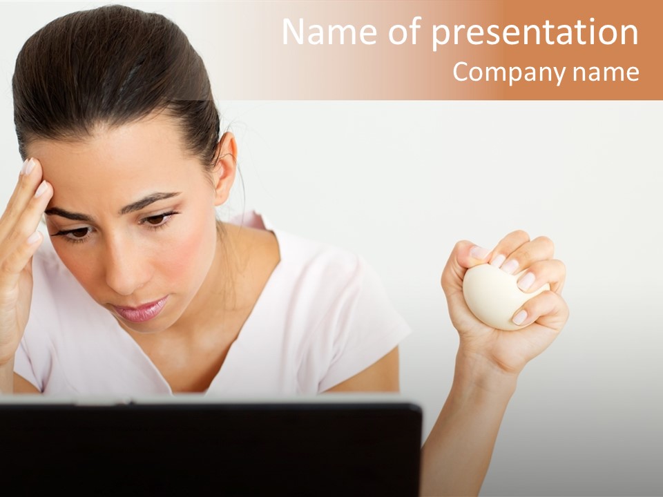 Human Face Young Woman Business PowerPoint Template