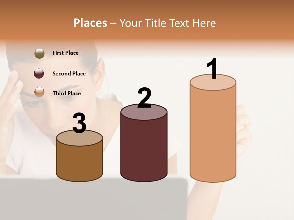 Human Face Young Woman Business PowerPoint Template