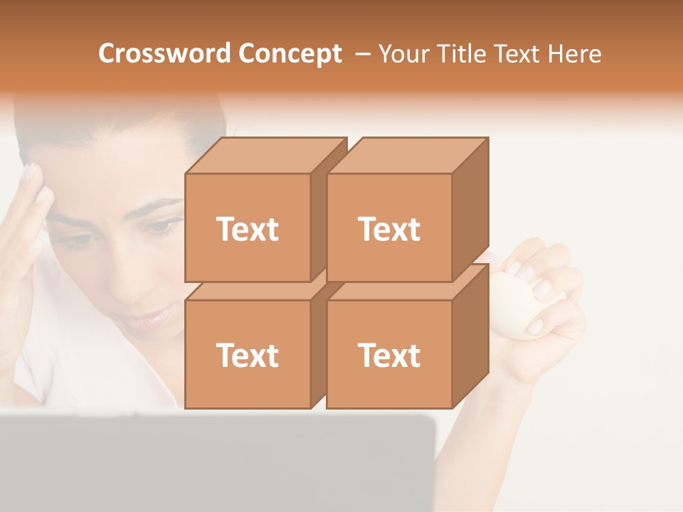 Human Face Young Woman Business PowerPoint Template