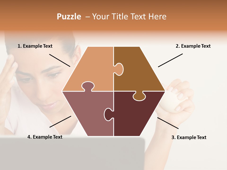 Human Face Young Woman Business PowerPoint Template