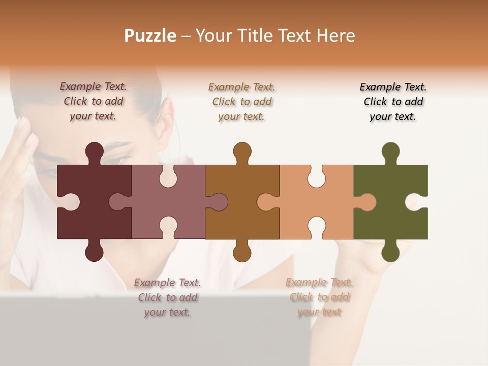 Human Face Young Woman Business PowerPoint Template