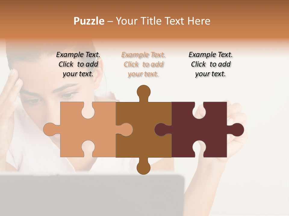 Human Face Young Woman Business PowerPoint Template