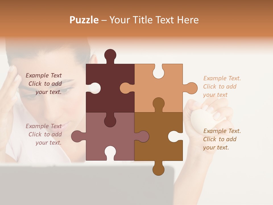 Human Face Young Woman Business PowerPoint Template