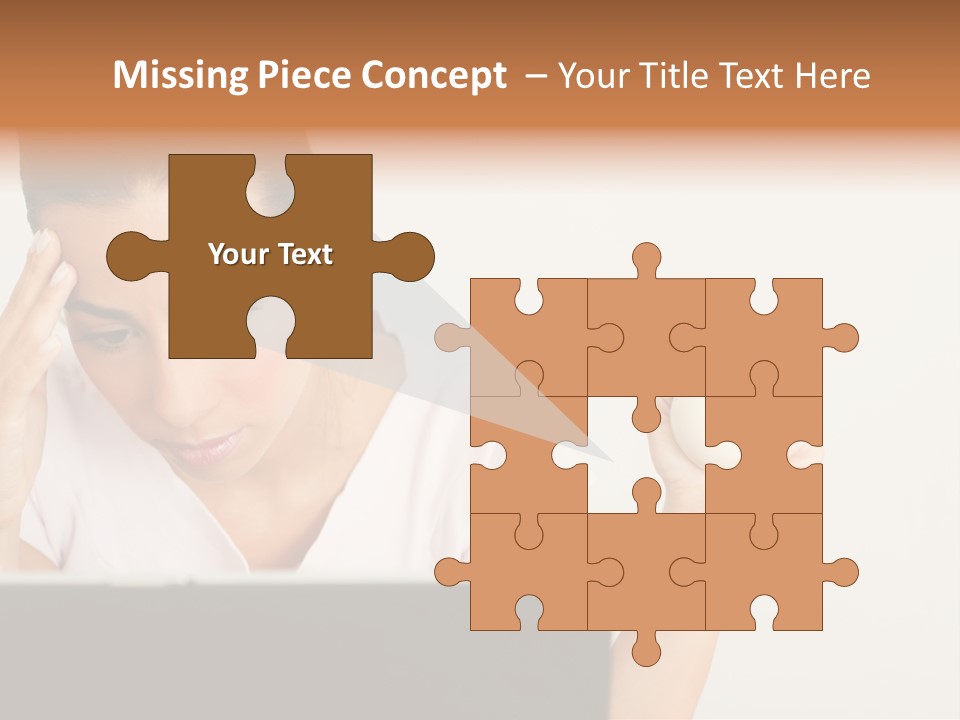 Human Face Young Woman Business PowerPoint Template