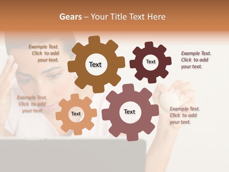 Human Face Young Woman Business PowerPoint Template