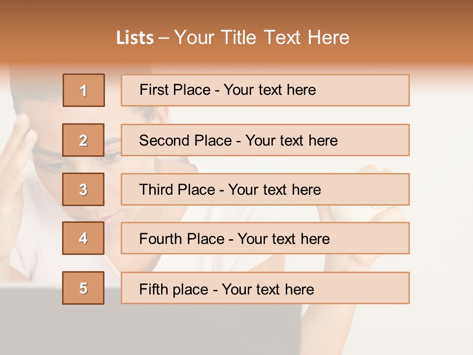Human Face Young Woman Business PowerPoint Template