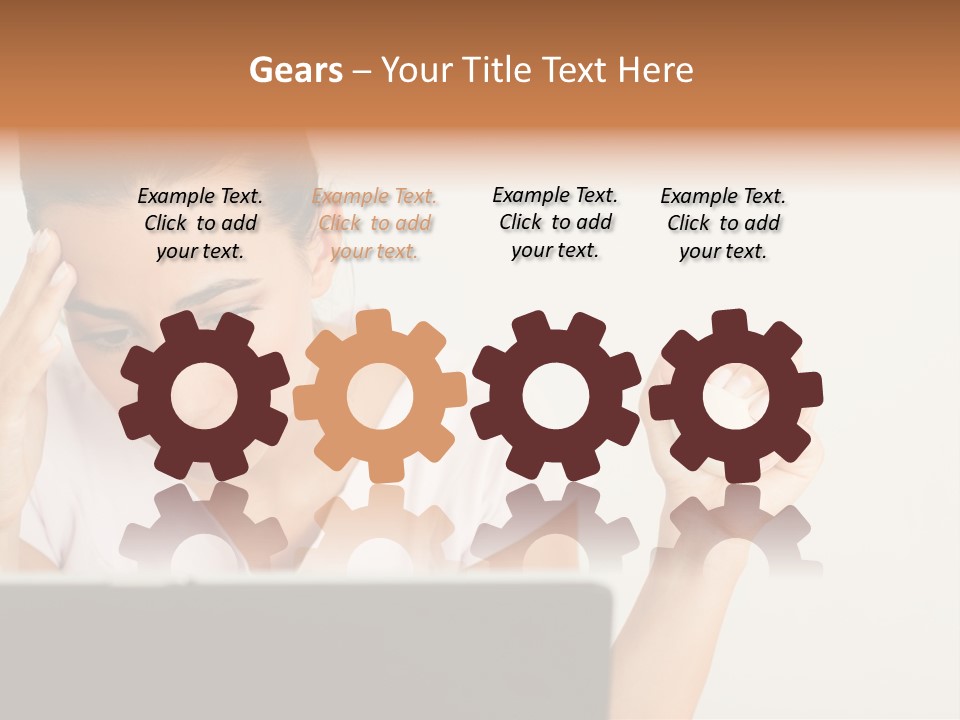 Human Face Young Woman Business PowerPoint Template