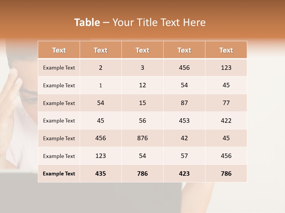 Human Face Young Woman Business PowerPoint Template