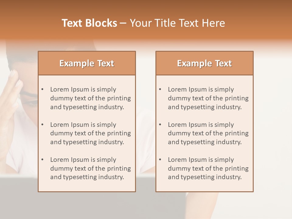 Human Face Young Woman Business PowerPoint Template