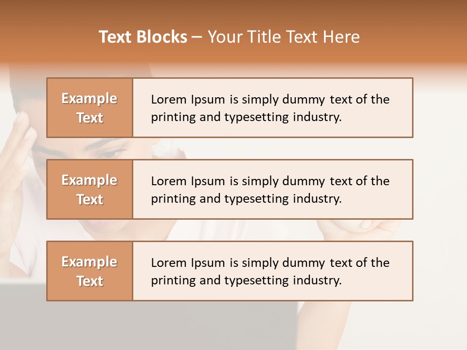 Human Face Young Woman Business PowerPoint Template