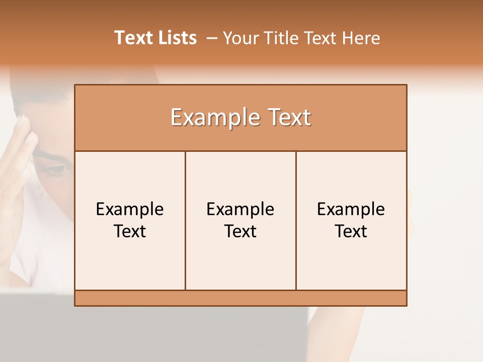 Human Face Young Woman Business PowerPoint Template