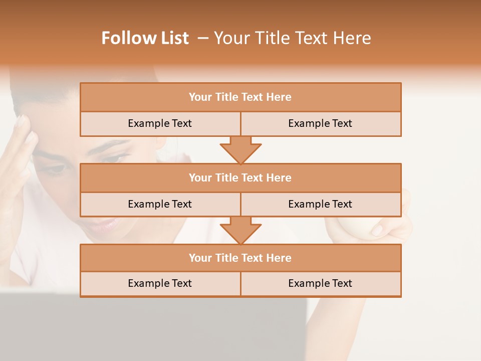 Human Face Young Woman Business PowerPoint Template