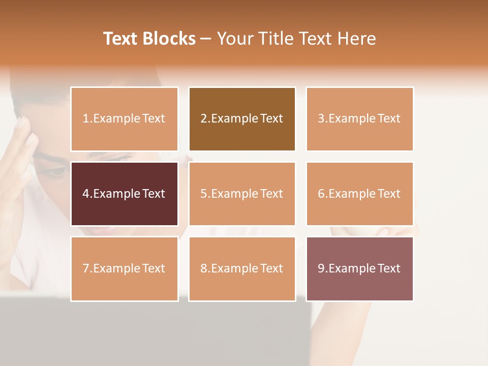 Human Face Young Woman Business PowerPoint Template