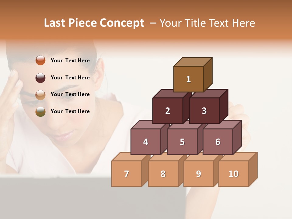 Human Face Young Woman Business PowerPoint Template