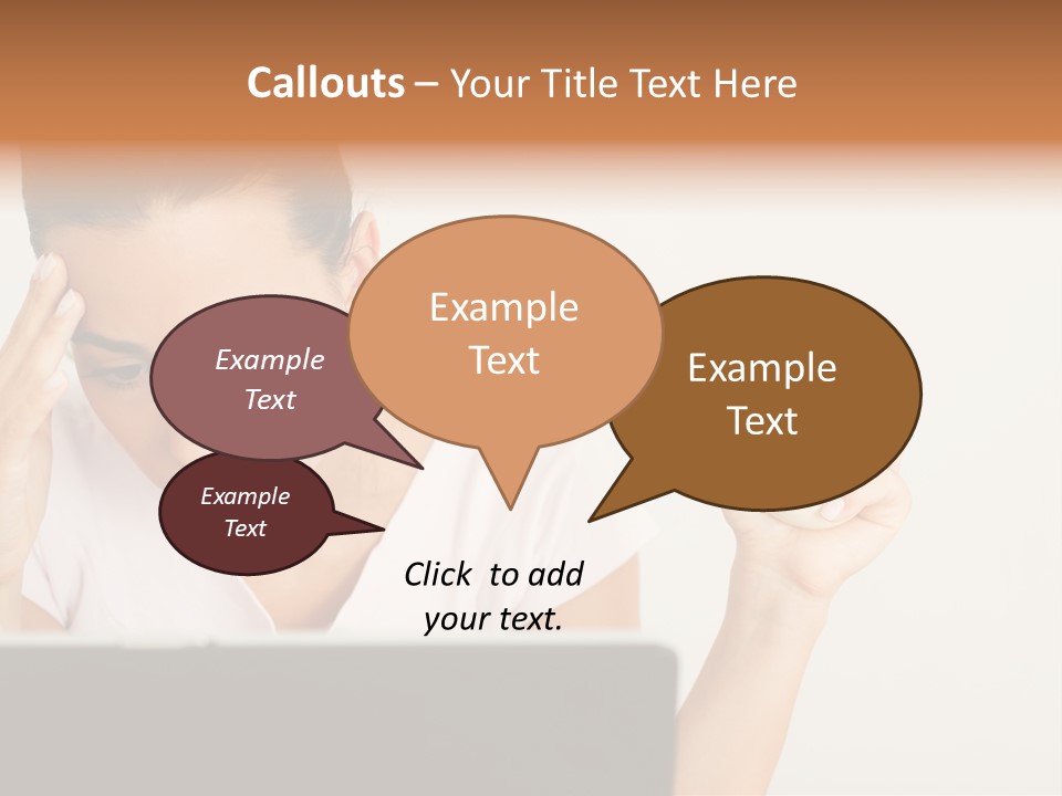 Human Face Young Woman Business PowerPoint Template