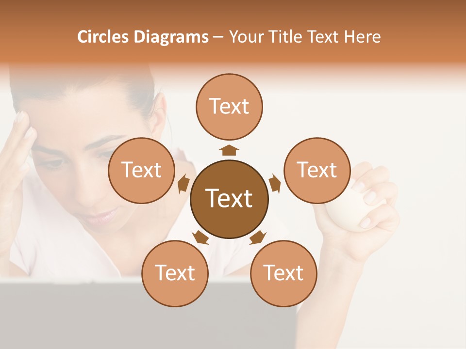 Human Face Young Woman Business PowerPoint Template