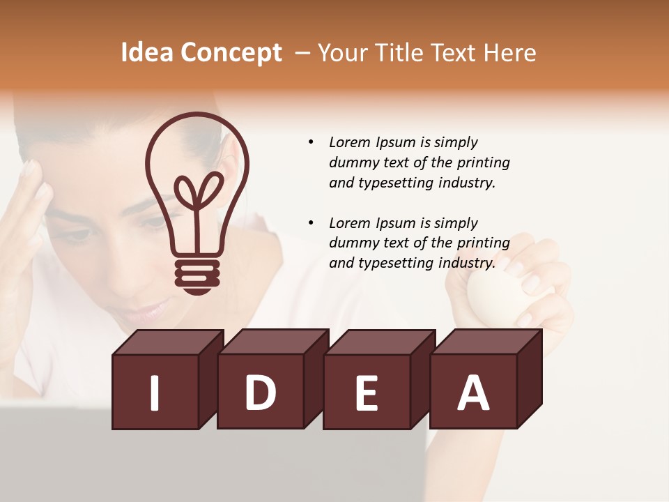 Human Face Young Woman Business PowerPoint Template