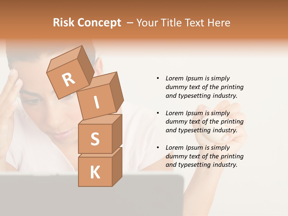 Human Face Young Woman Business PowerPoint Template