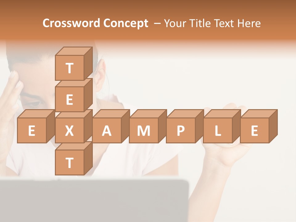 Human Face Young Woman Business PowerPoint Template