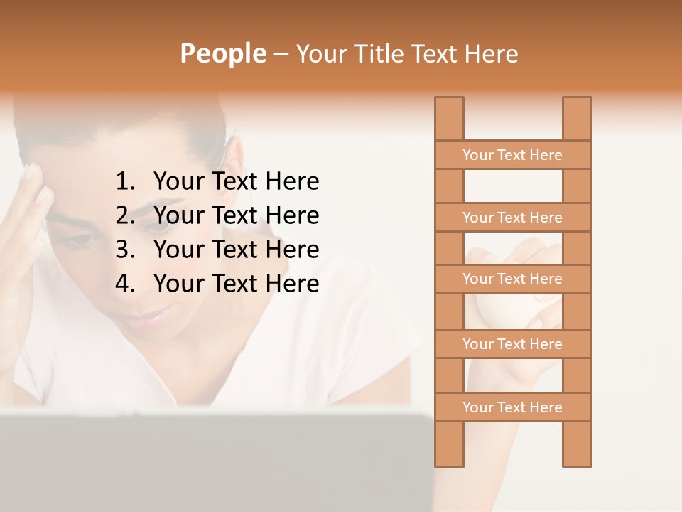 Human Face Young Woman Business PowerPoint Template