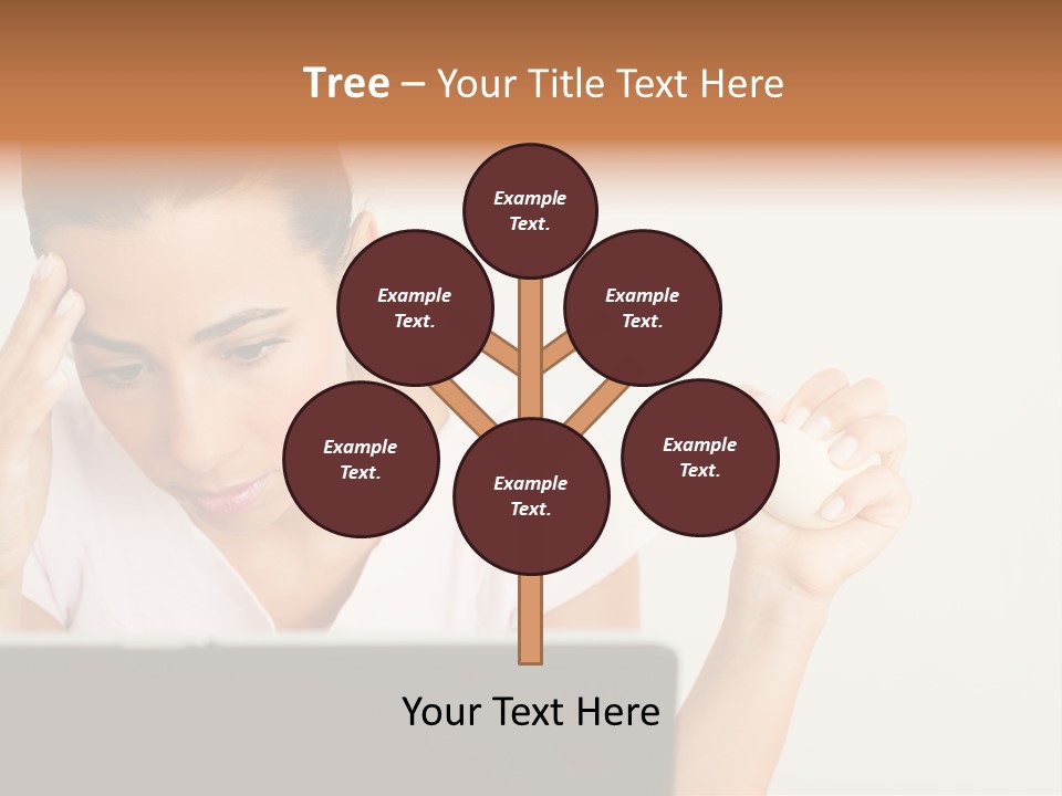 Human Face Young Woman Business PowerPoint Template